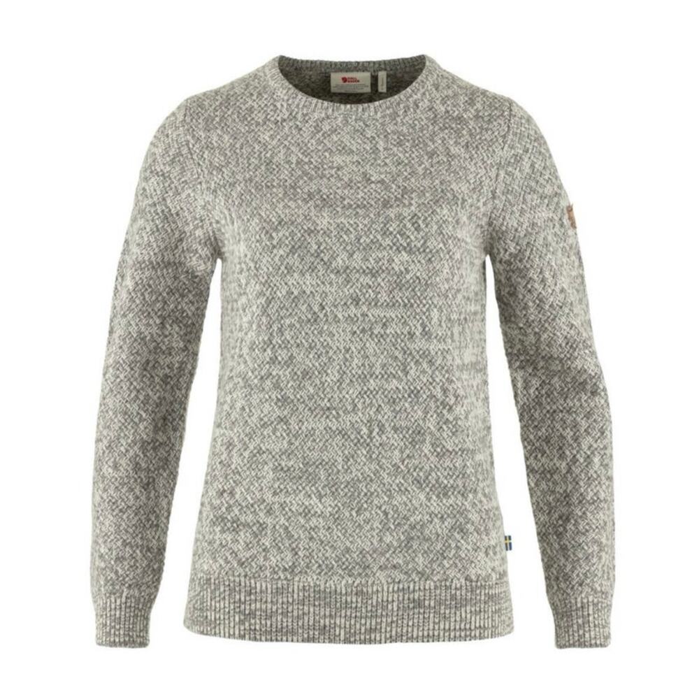Fjallraven NWT Ovik Structured Sweater 100% Wool in Egg Shell Grey Size XS
